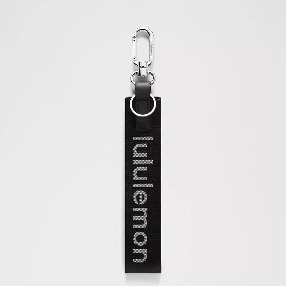 lululemon athletica Black Key Strap with Silver Hardware and Logo